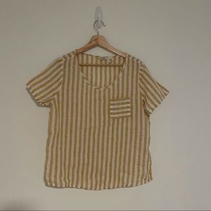 M Christian Siriano striped 100% linen shirt